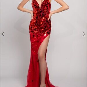 Elegant Red Evening Gown